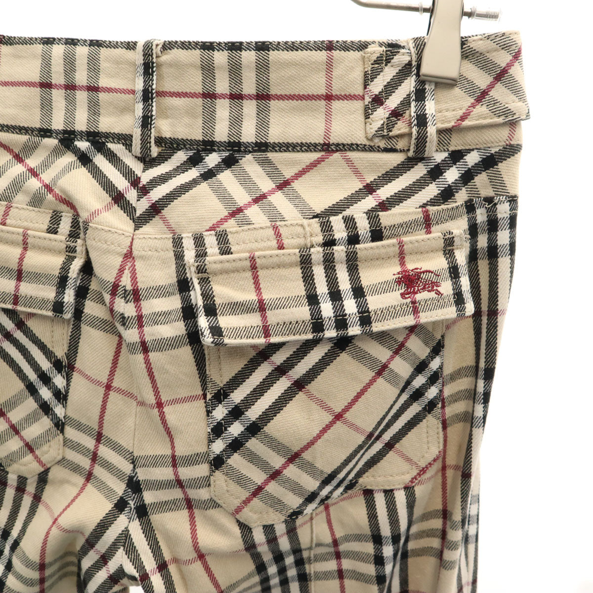BURBERRY LONDON BLUE LABEL バーバリー ロンドン ブルーレーベル 日本製 ノバチェック ブーツカットパンツ 38 ベージュ 三陽商会 レディース