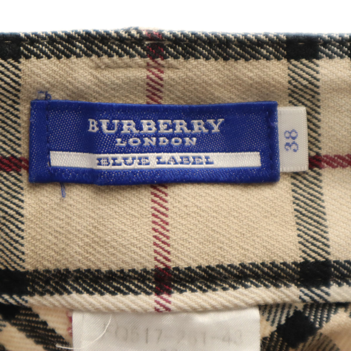 BURBERRY LONDON BLUE LABEL バーバリー ロンドン ブルーレーベル 日本製 ノバチェック ブーツカットパンツ 38 ベージュ 三陽商会 レディース