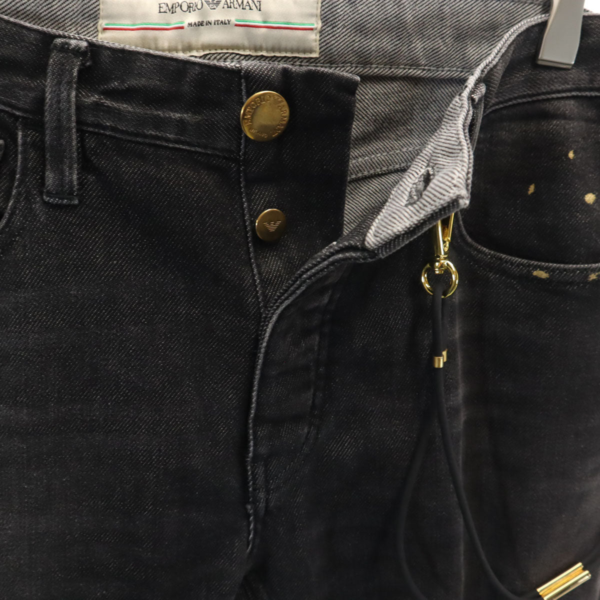 Emporio Armani エンポリオアルマーニ イタリア製 デニムパンツ W32 ブラック ジーンズ メンズ