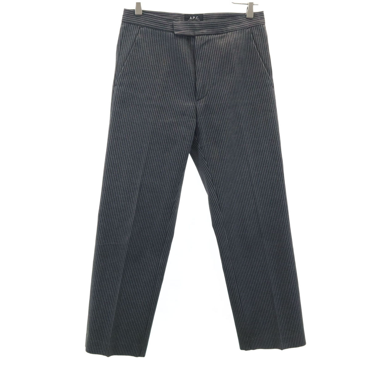 A.P.C. アーペーセー フランス製 ストライプ柄 ストレートパンツ XS チャコールグレー メンズ