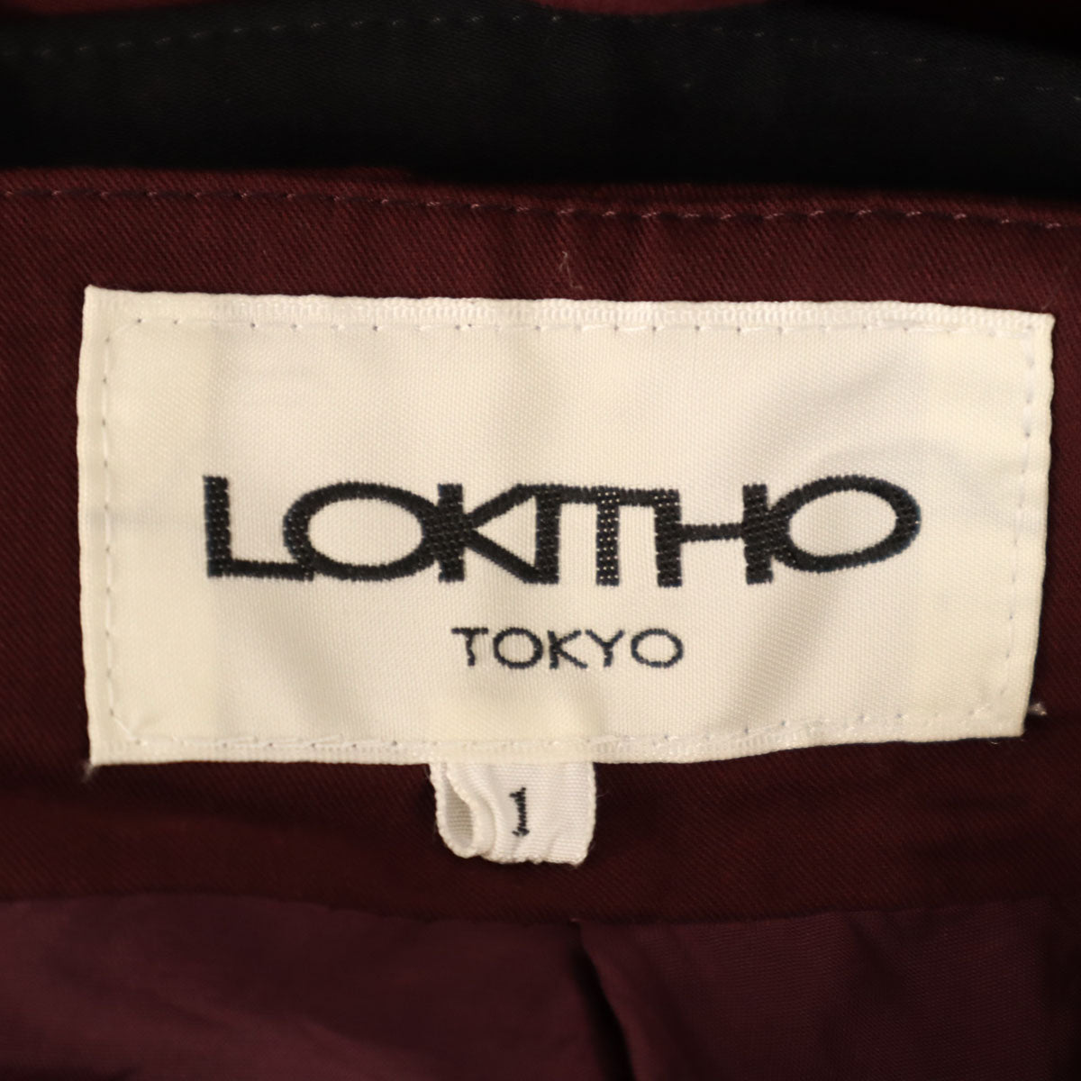 LOKITHO ロキト 日本製 ハイウエスト ワイドパンツ 1 ボルドー レディース