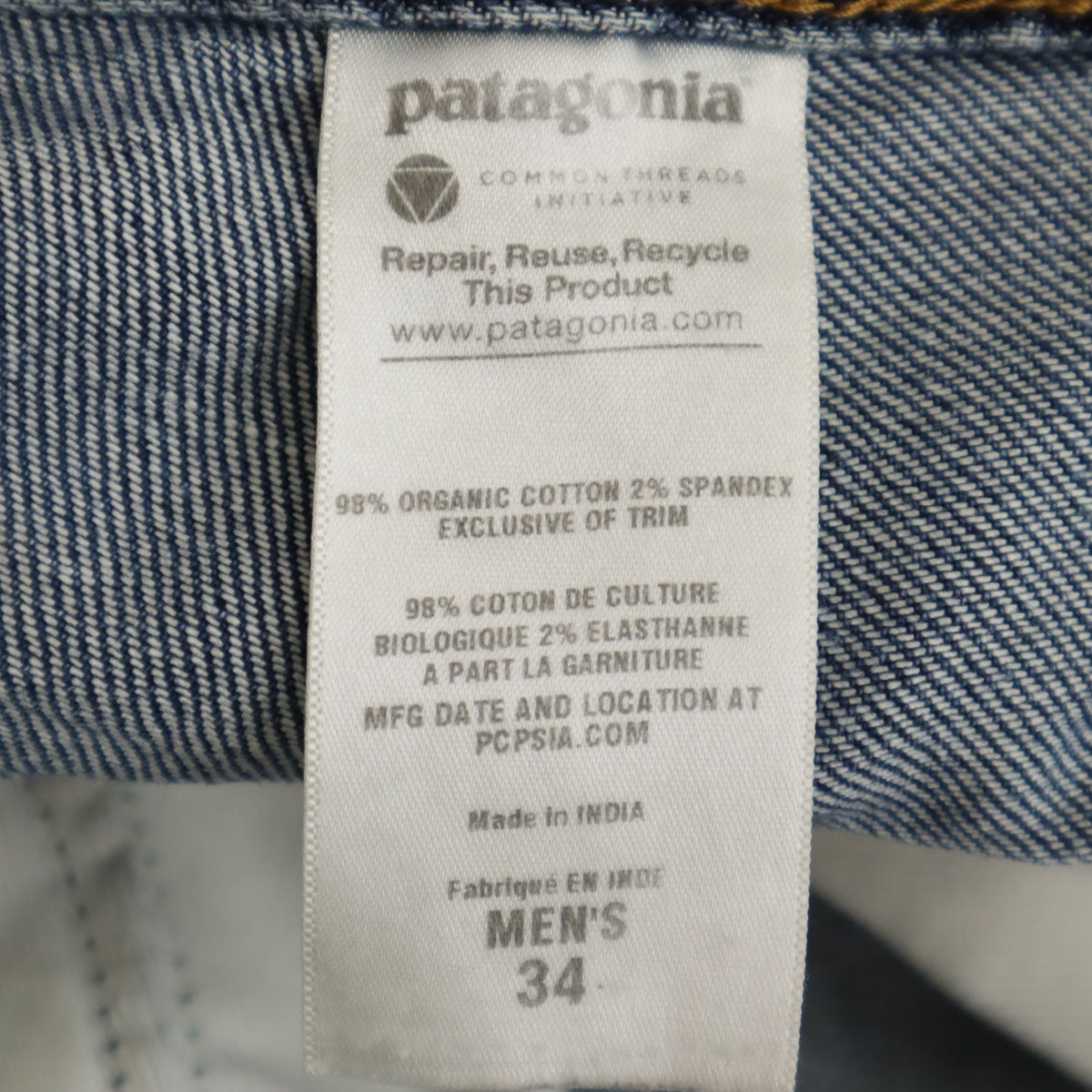 patagonia パタゴニア ストレートデニムパンツ W34 ウォッシュブルー 56940FA11 アウトドア ジーンズ メンズ