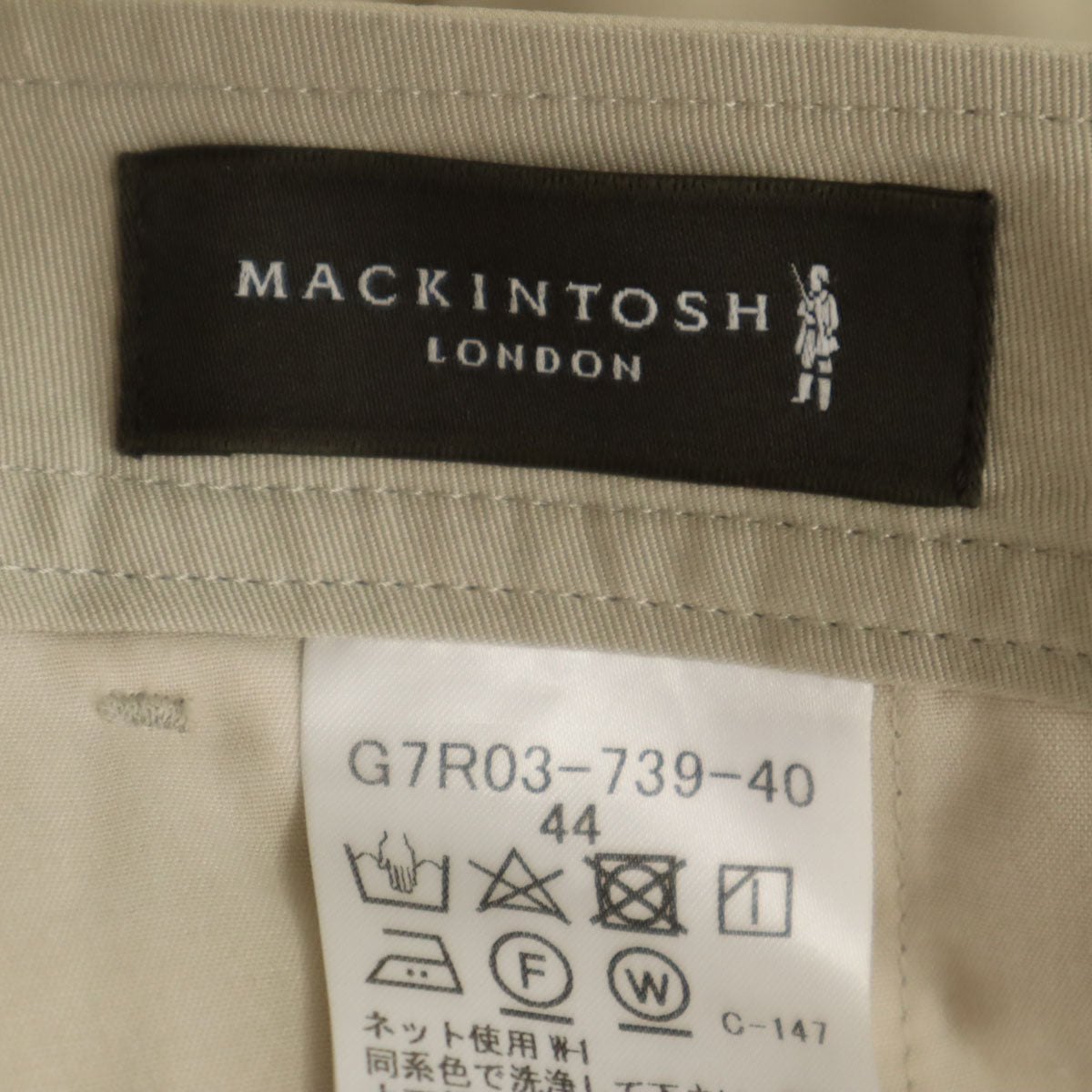 MACKINTOSH LONDON マッキントッシュロンドン トラウザー パンツ 44 ベージュ メンズ