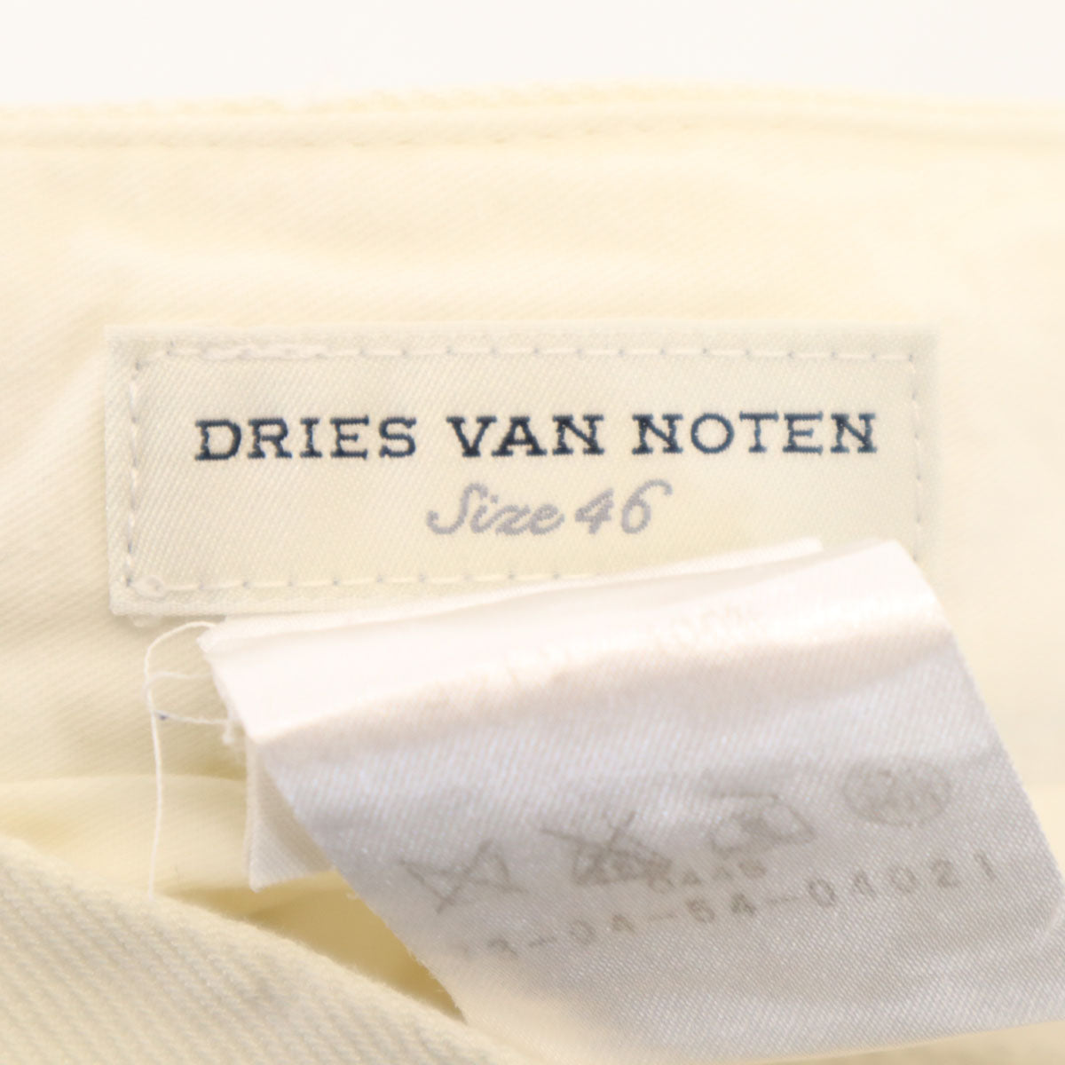 DRIES VAN NOTEN ドリスヴァンノッテン ポルトガル製 サイドライン パンツ 46 アイボリー メンズ