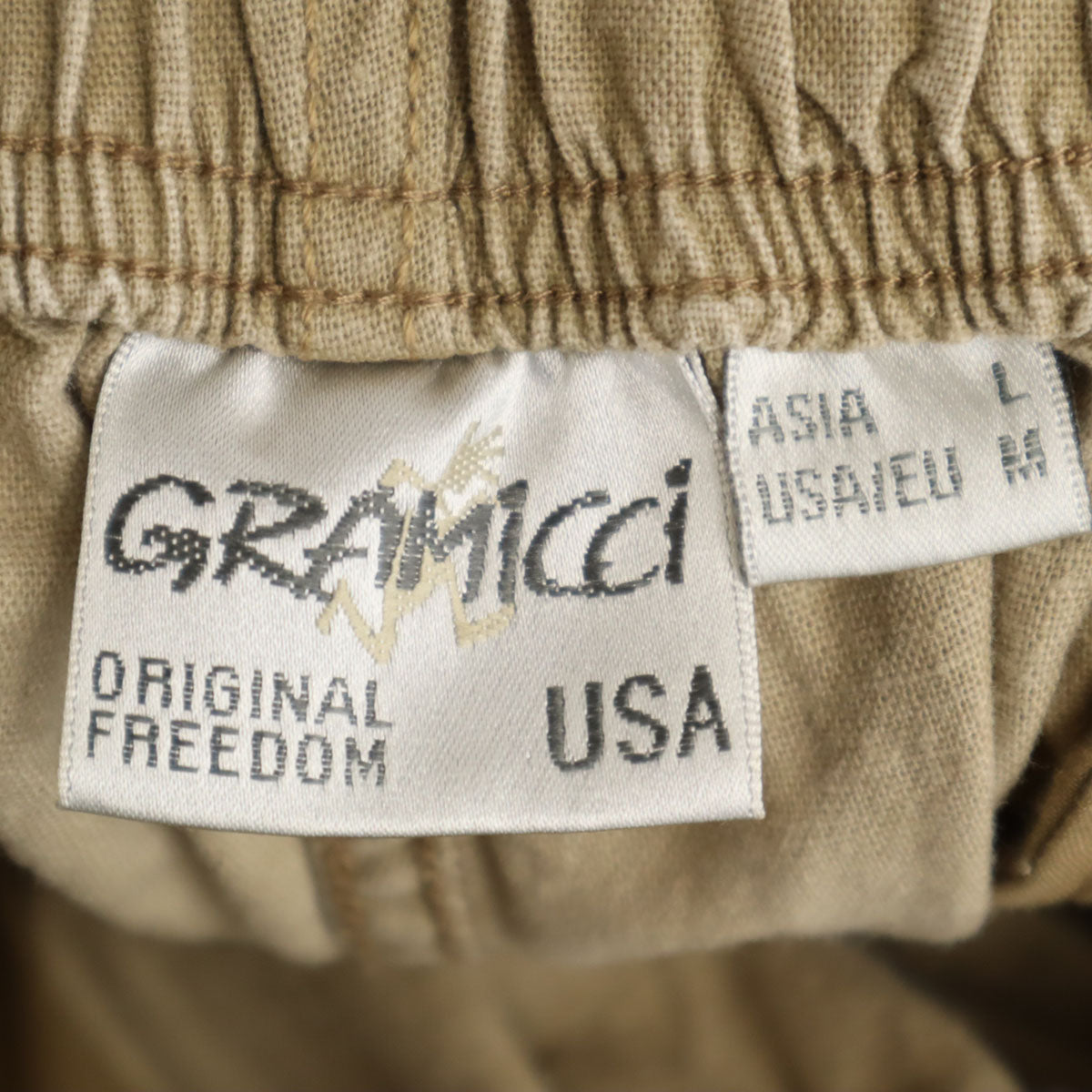 Gramicci グラミチ リネンブレンド バルーン パンツ L ベージュ バギー アウトドア メンズ