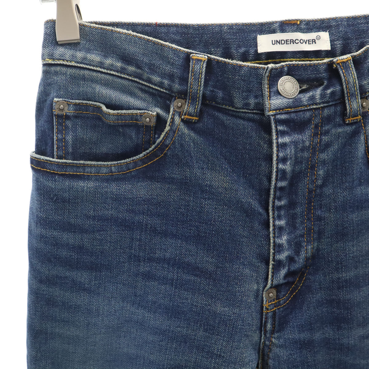 UNDERCOVER アンダーカバー 日本製 リブ切替 デニムパンツ 1 ウォッシュブルー ジーンズ レディース