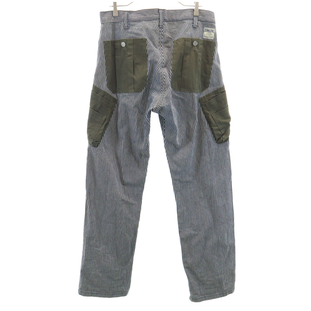 KOJIMA GENES OVER ALLS 児島ジーンズ 日本製 ヒッコリーデニム カーゴパンツ W34 ネイビー メンズ