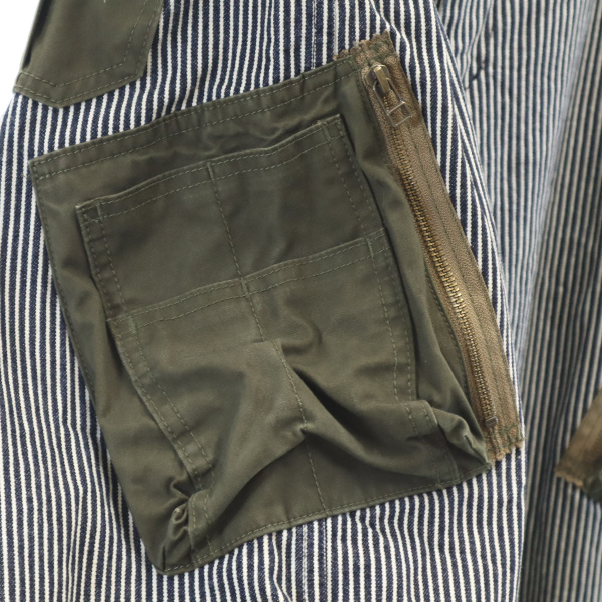 KOJIMA GENES OVER ALLS 児島ジーンズ 日本製 ヒッコリーデニム カーゴパンツ W34 ネイビー メンズ