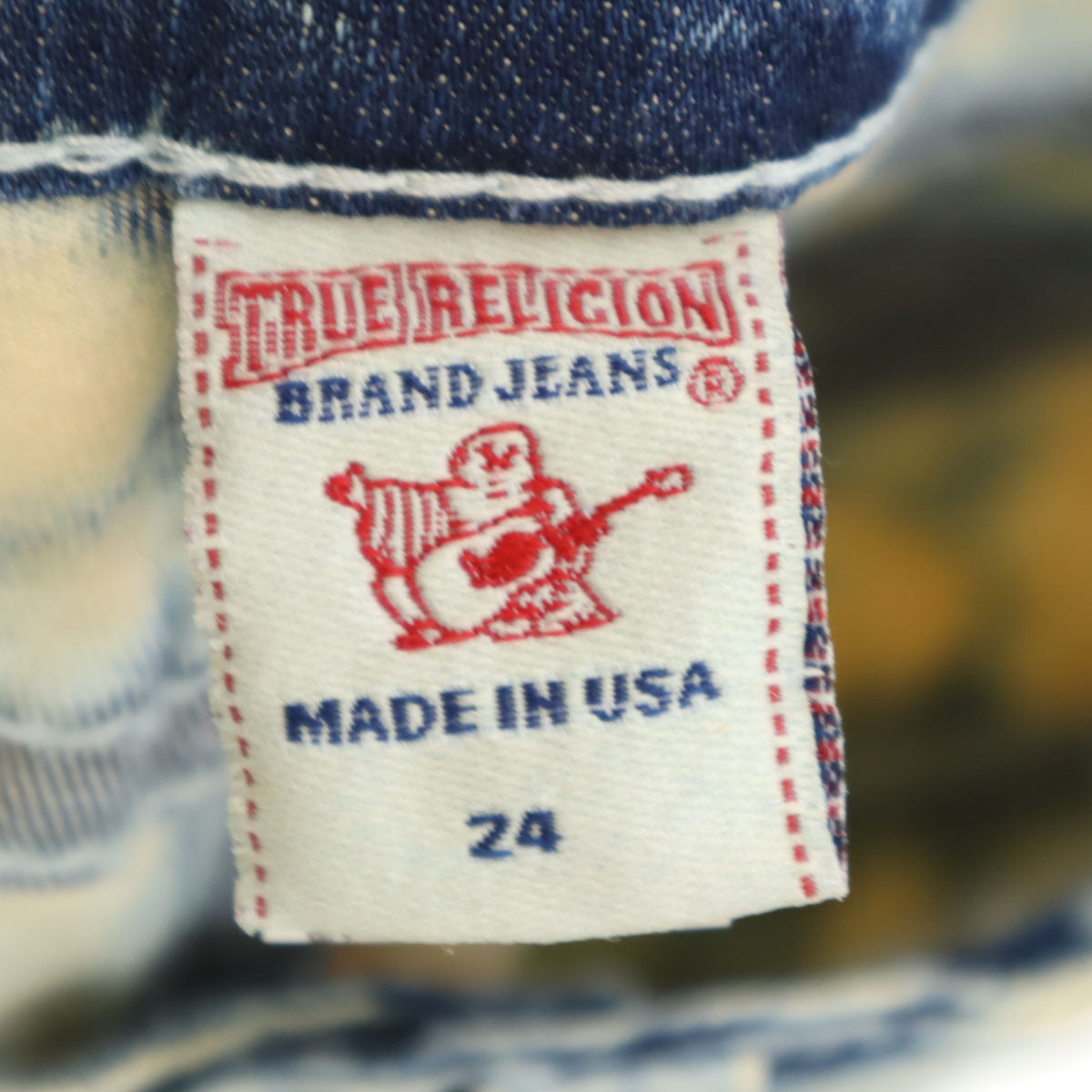 TRUE RELIGION トゥルーレリジョン クラッシュ加工 スキニーデニムパンツ W24 生成り ジーンズ ケミカル レディース