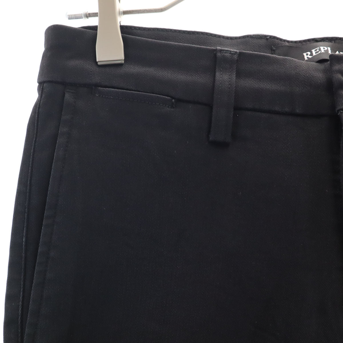 REPLAY リプレイ テーパードパンツ W28 ブラック ストレッチ メンズ