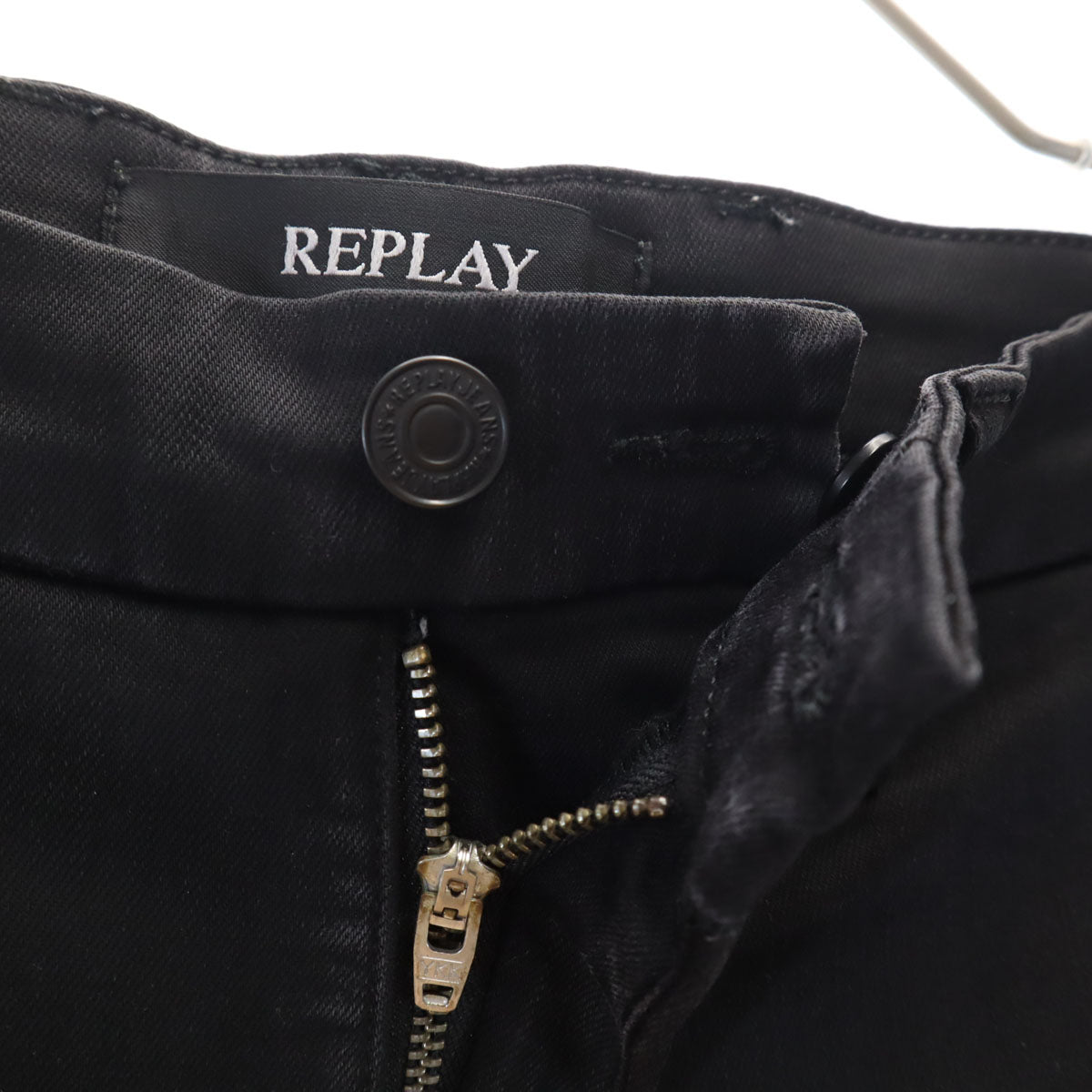 REPLAY リプレイ テーパードパンツ W28 ブラック ストレッチ メンズ