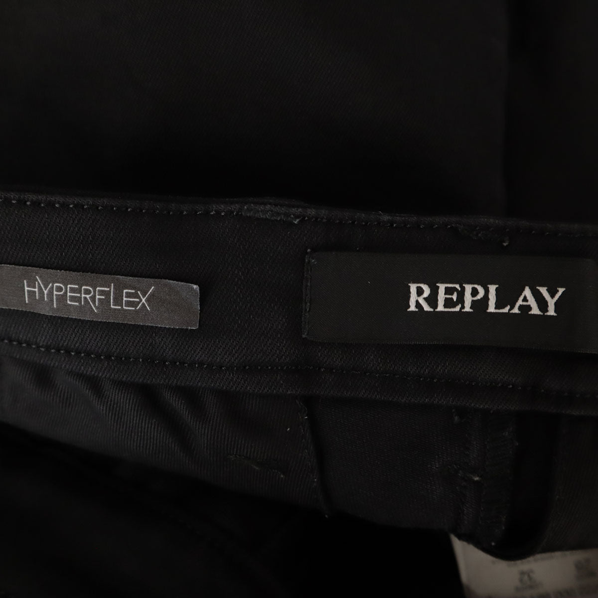 REPLAY リプレイ テーパードパンツ W28 ブラック ストレッチ メンズ