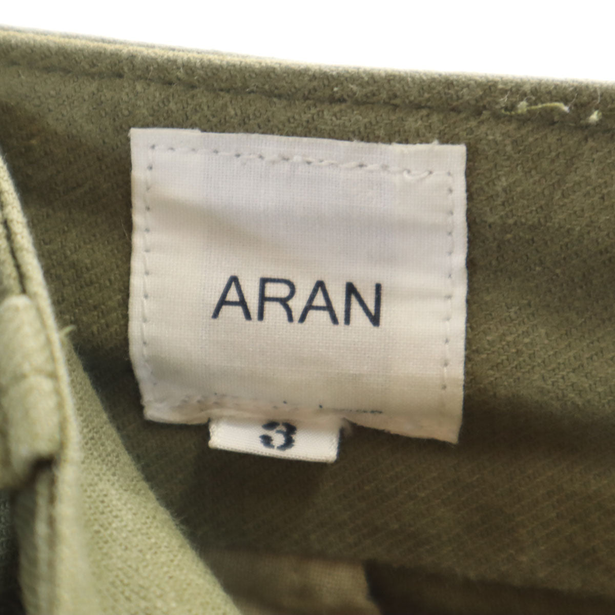 ARAN アラン 日本製 カーゴパンツ 3 オリーブ系 メンズ
