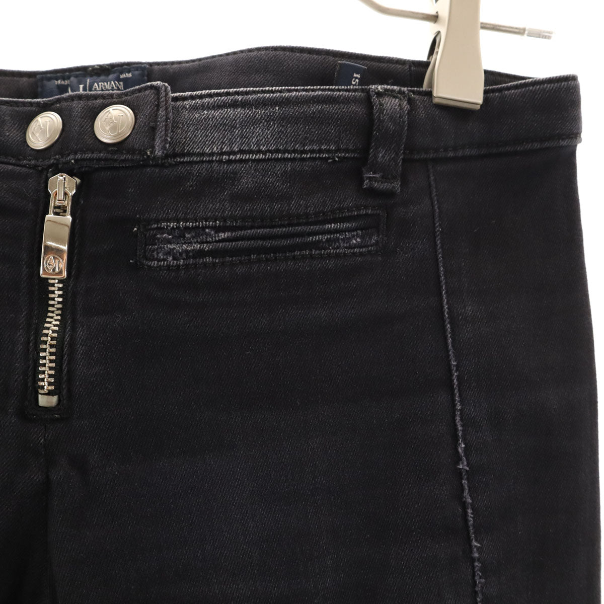 ARMANI JEANS アルマーニジーンズ スキニーデニムパンツ W25 ブラック ジーンズ レディース
