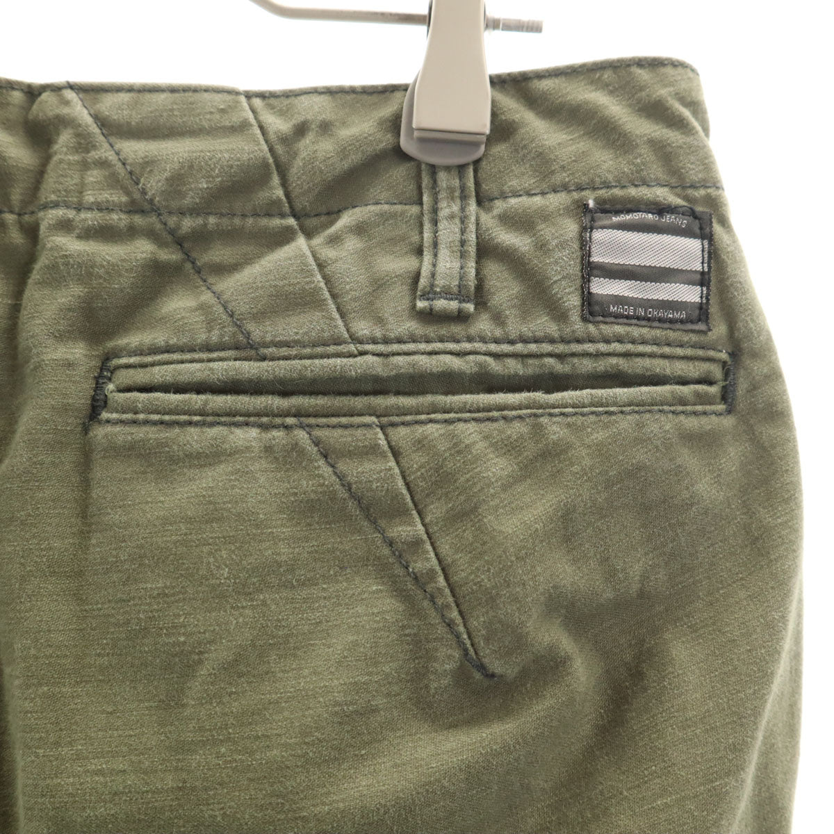 MOMOTARO JEANS 桃太郎ジーンズ 日本製 カーゴパンツ W32 カーキ メンズ