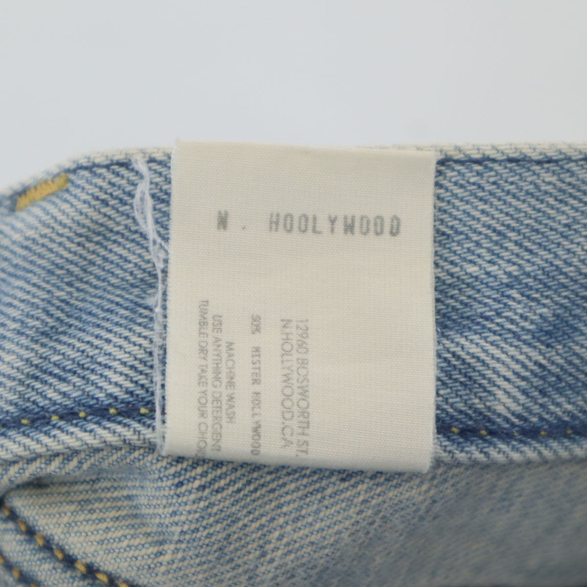 N.HOOLYWOOD エヌハリウッド 日本製 英字 デニムパンツ 38 ブルー ジーンズ ミスターハリウッド メンズ