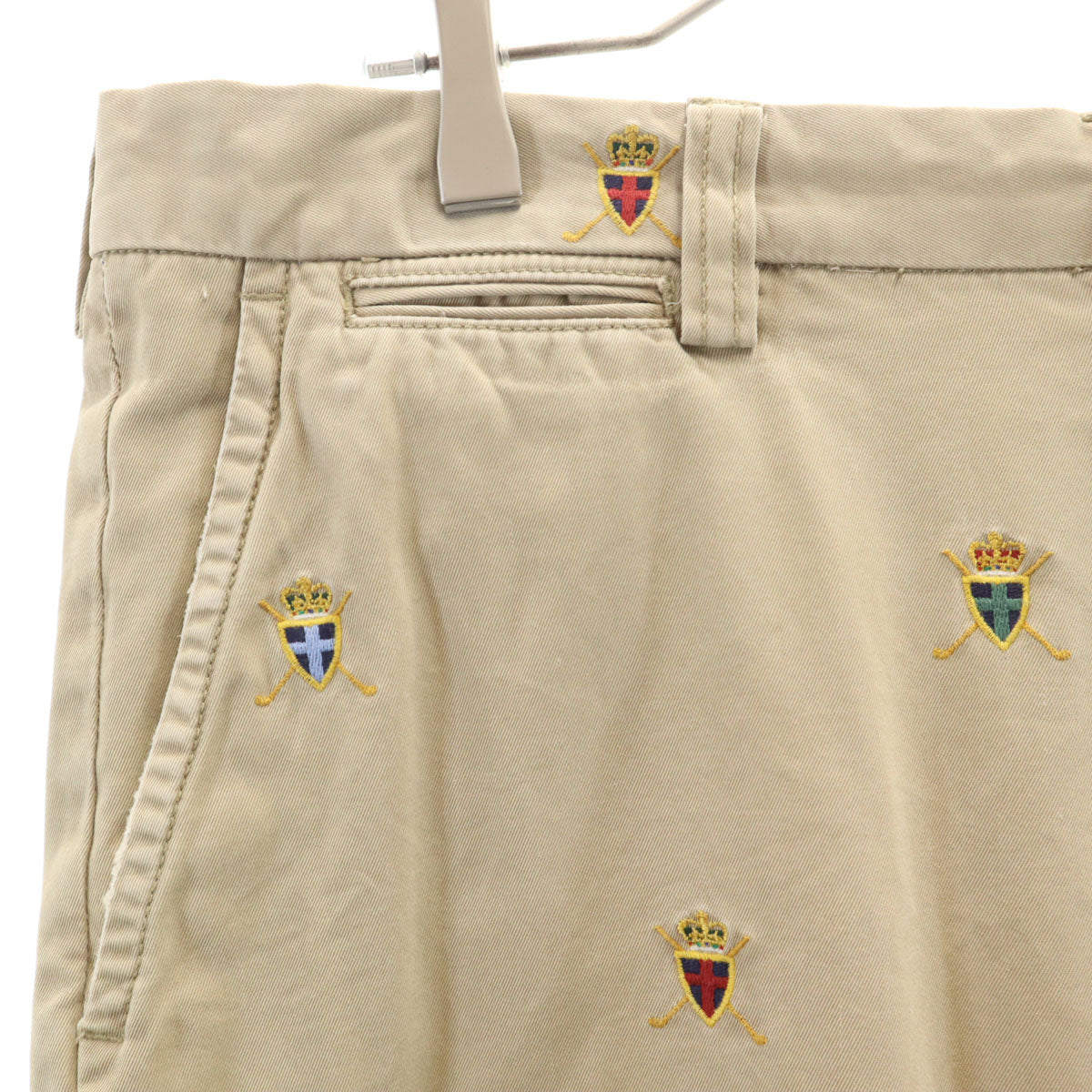 Polo by Ralph Lauren ポロバイラルフローレン エンブレム刺繍 チノパンツ W34 ベージュ メンズ