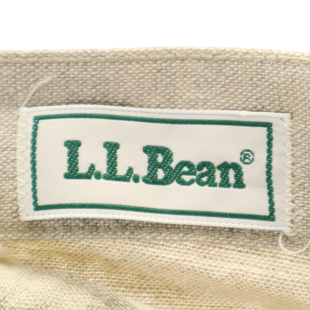 L.L.Bean エルエルビーン 80s 90s USA製 リネンブレンド オールド ロングパンツ W35 ベージュ アウトドア メンズ