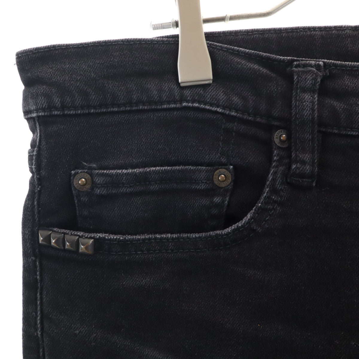 HYSTERIC GLAMOUR ヒステリックグラマー 日本製 ヴィンテージ加工 テーパードデニムパンツ W34 ブラック ジーンズ ストレッチ メンズ