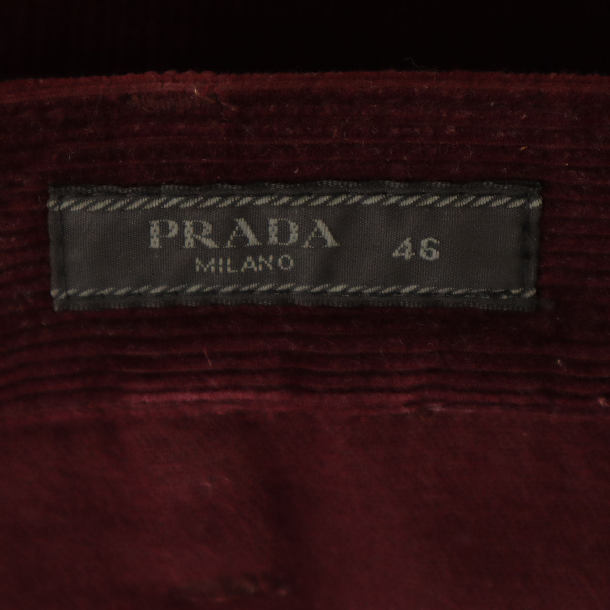 PRADA プラダ 2017年 イタリア製 コーデュロイパンツ 46 ボルドー メンズ
