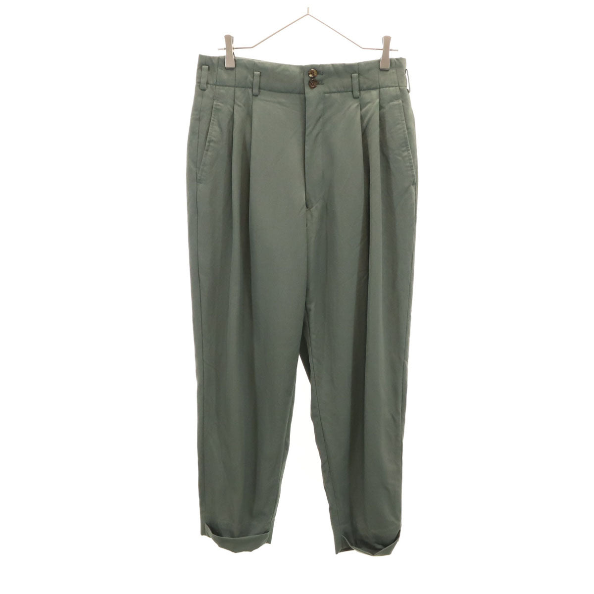 COMME des GARCONS HOMME PLUS コムデギャルソンオムプリュス 1991年 90s 日本製 オールド スラックスパンツ M グリーン系 タック メンズ