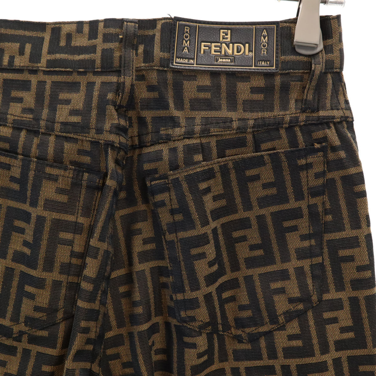 FENDI jeans フェンディ ジーンズ イタリア製 ズッカ柄 ロングパンツ X0 ブラウン レディース
