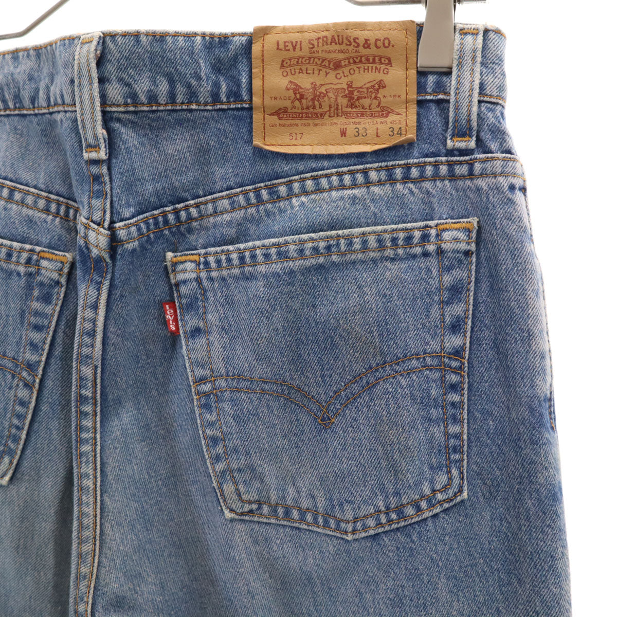 Levi's リーバイス 90s 517 USA製 オールド ブーツカットデニムパンツ W33 ブルー ジーンズ メンズ