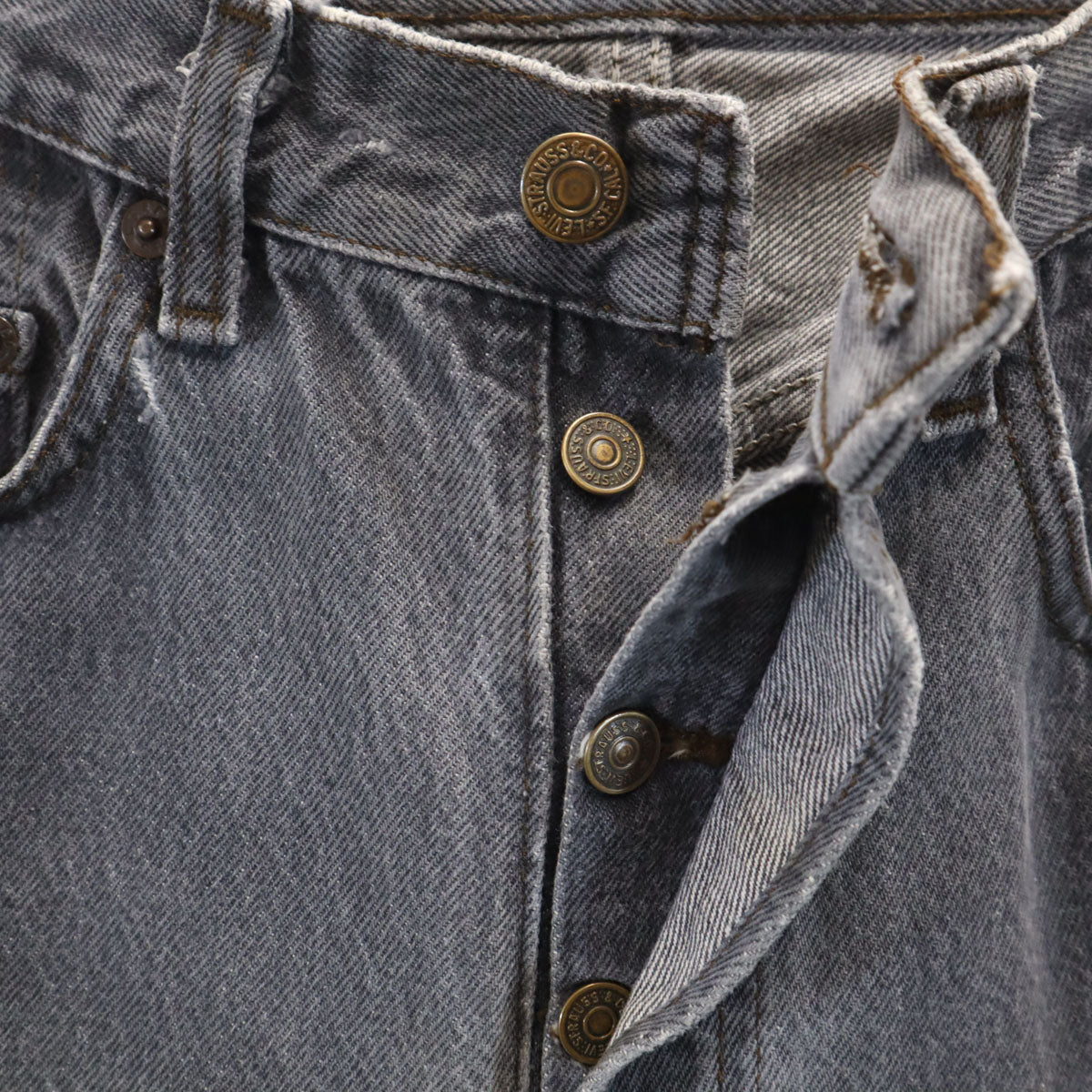Levi's リーバイス 90s オールド 後染め テーパードデニムパンツ W29 グレー ジーンズ レディース