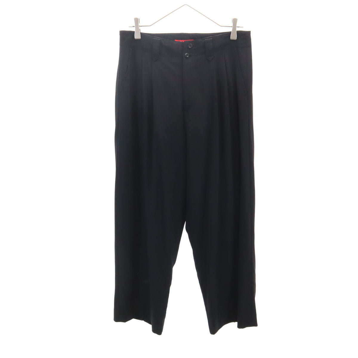 Y'sRedLabel ワイズレッドレーベル 日本製 ハイウエスト タック パンツ 3 ブラック ヨウジヤマモト レディース