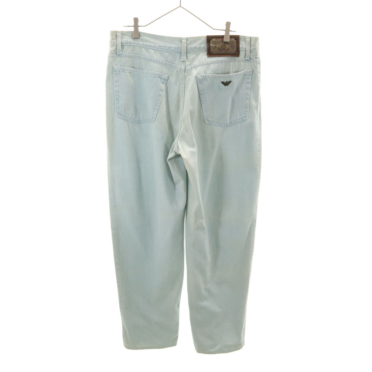 ARMANI JEANS アルマーニジーンズ 90s イタリア製 オールド テーパードデニムパンツ W38 アイスブルー メンズ