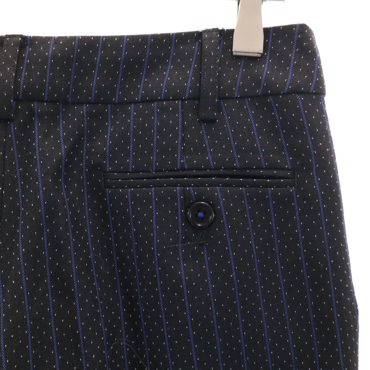 Paul Smith BLACK ポールスミス ブラック ドット ストライプ柄 スラックスパンツ 40 ブラック メンズ