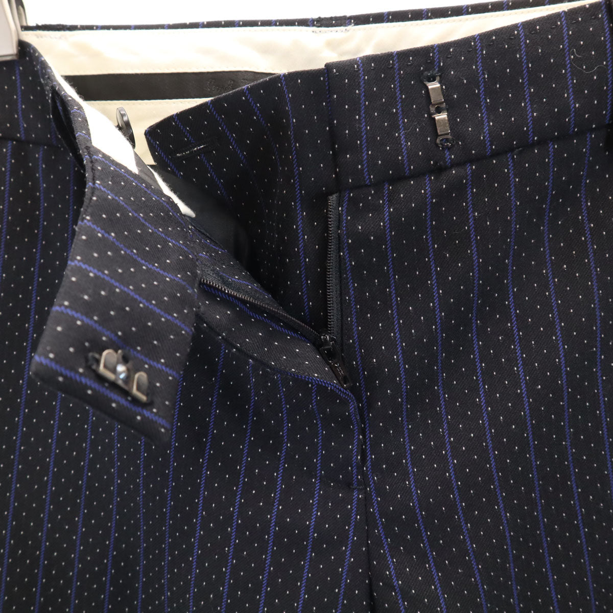 Paul Smith BLACK ポールスミス ブラック ドット ストライプ柄 スラックスパンツ 40 ブラック メンズ