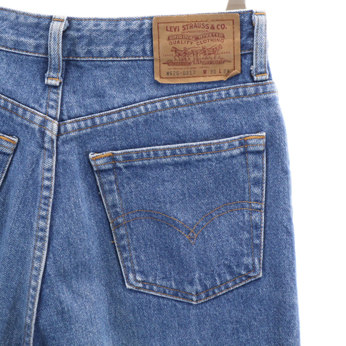 Levi's リーバイス 90s W626-0217 日本製 オールド テーパードデニムパンツ W30 ウォッシュブルー ジーンズ レディース