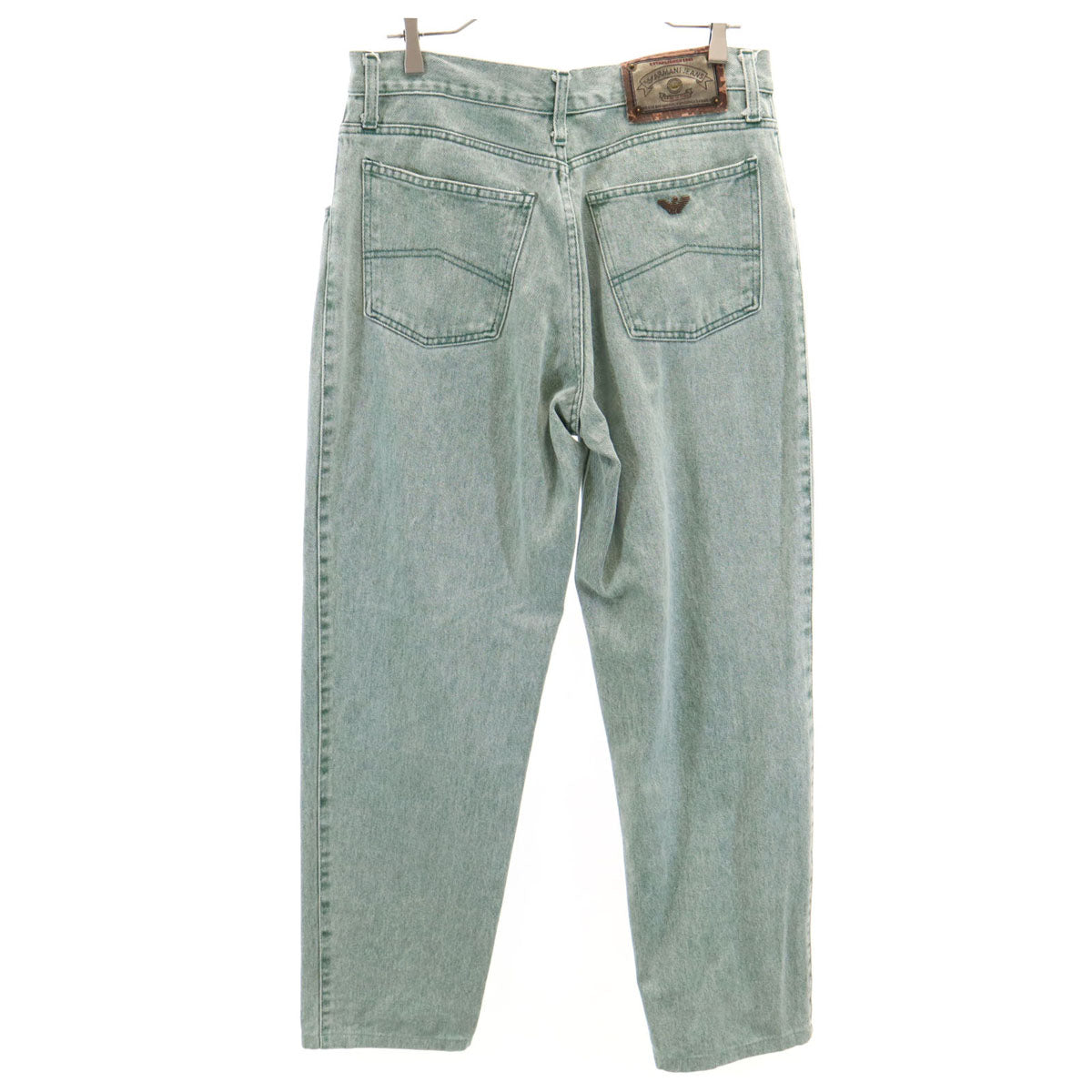 ARMANI JEANS アルマーニジーンズ 90s イタリア製 オールド テーパードデニムパンツ W36 グリーン メンズ