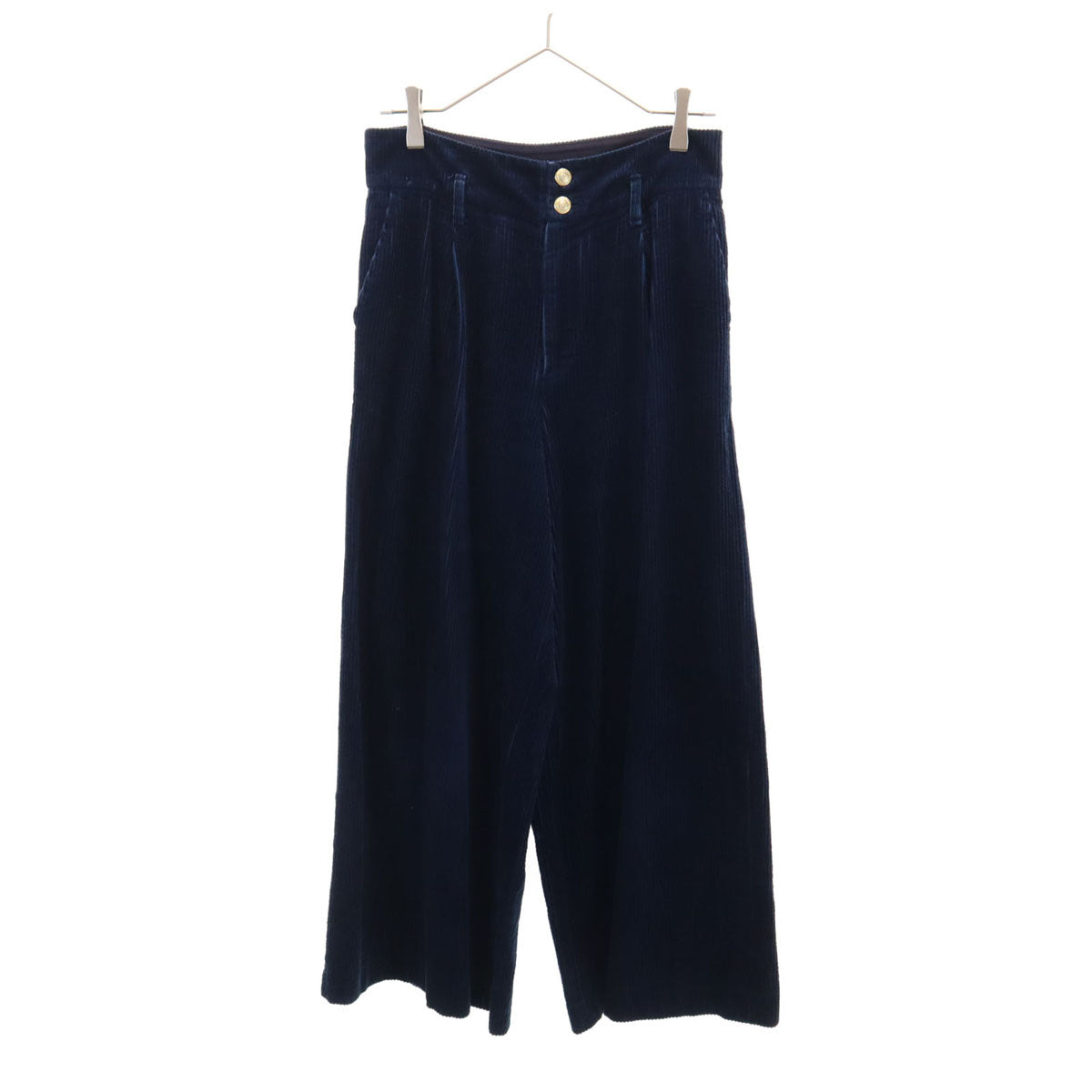 BLUE LABEL CRESTBRIDGE ブルーレーベルクレストブリッジ コーデュロイ ワイドパンツ 38 ネイビー レディース