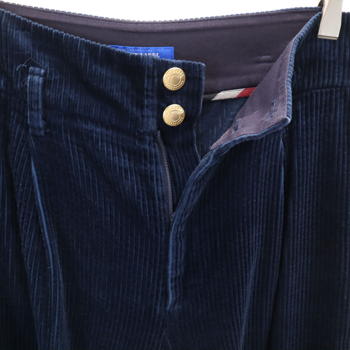 BLUE LABEL CRESTBRIDGE ブルーレーベルクレストブリッジ コーデュロイ ワイドパンツ 38 ネイビー レディース
