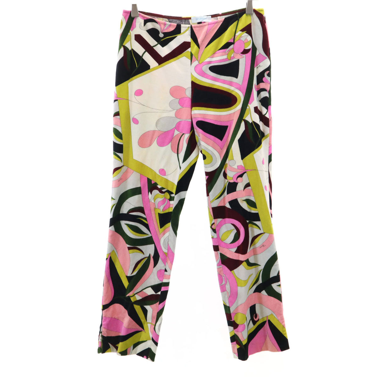 Emilio Pucci エミリオプッチ イタリア製 総柄 ベロア テーパードパンツ 42 マルチ レディース