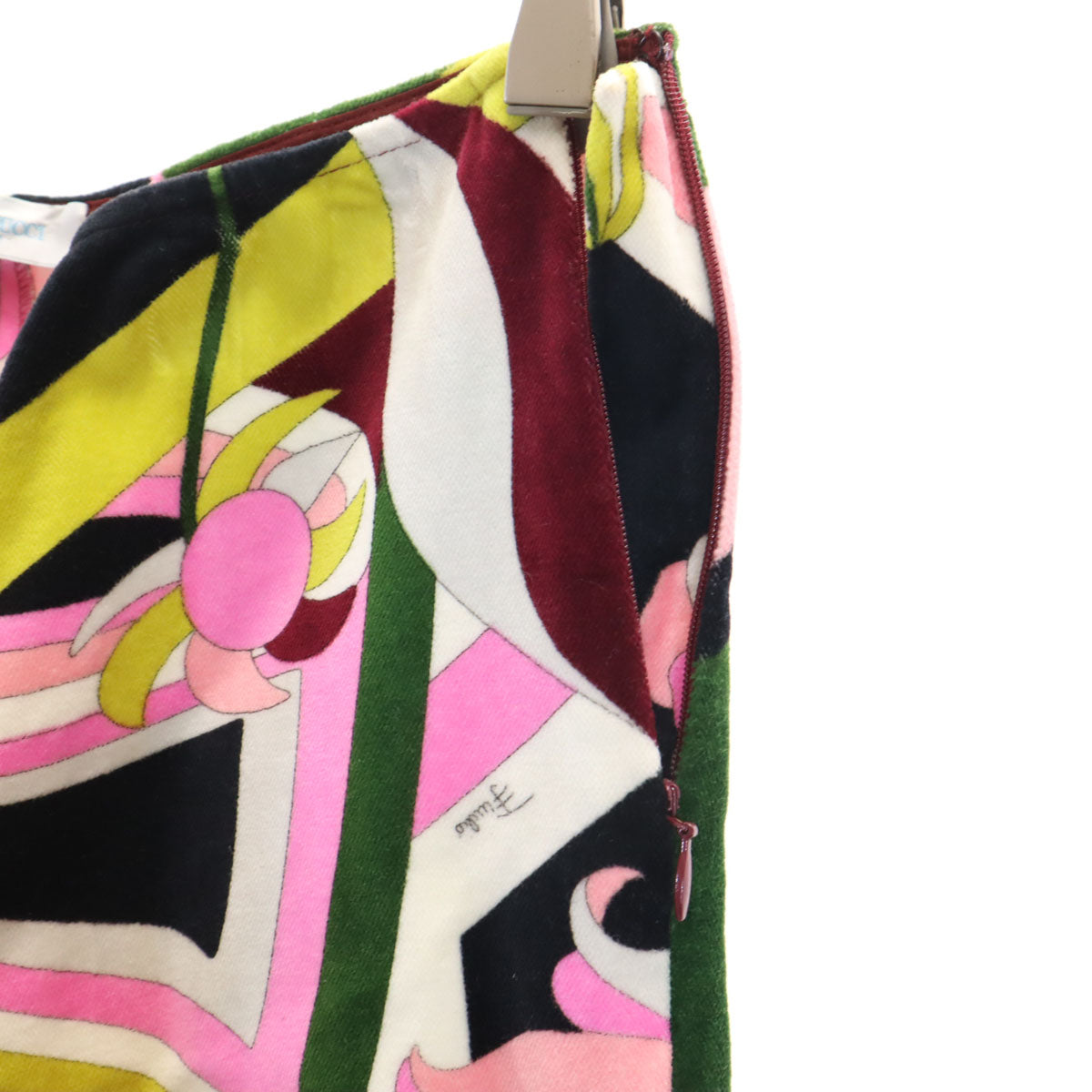 Emilio Pucci エミリオプッチ イタリア製 総柄 ベロア テーパードパンツ 42 マルチ レディース