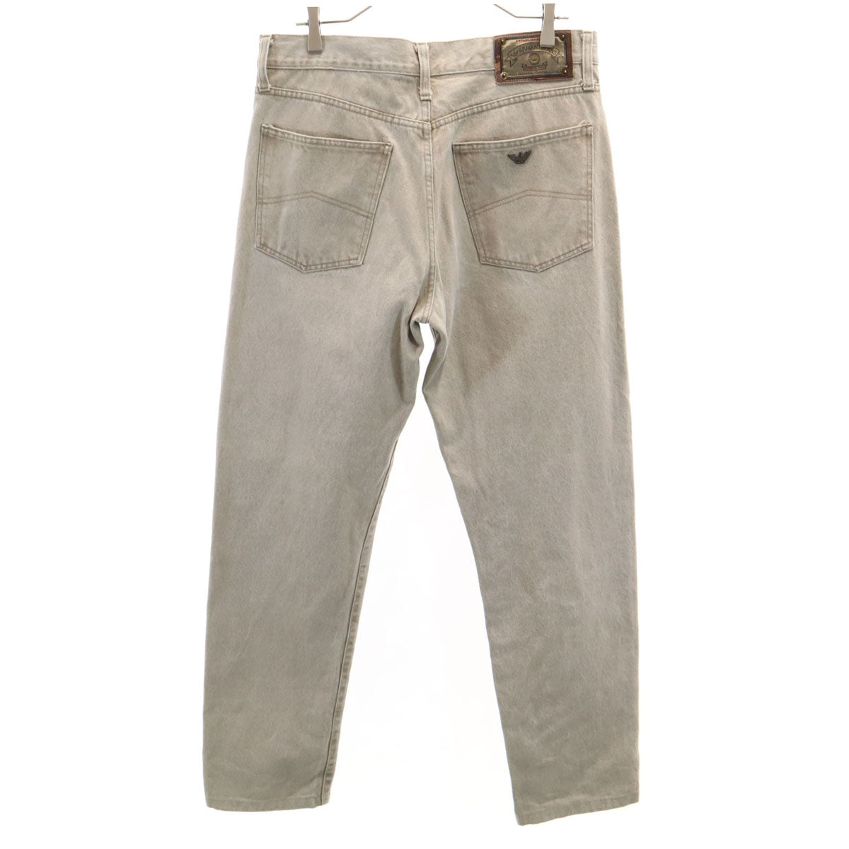 ARMANI JEANS アルマーニジーンズ 90s イタリア製 オールド テーパードデニムパンツ W36 ベージュ ジーンズ メンズ