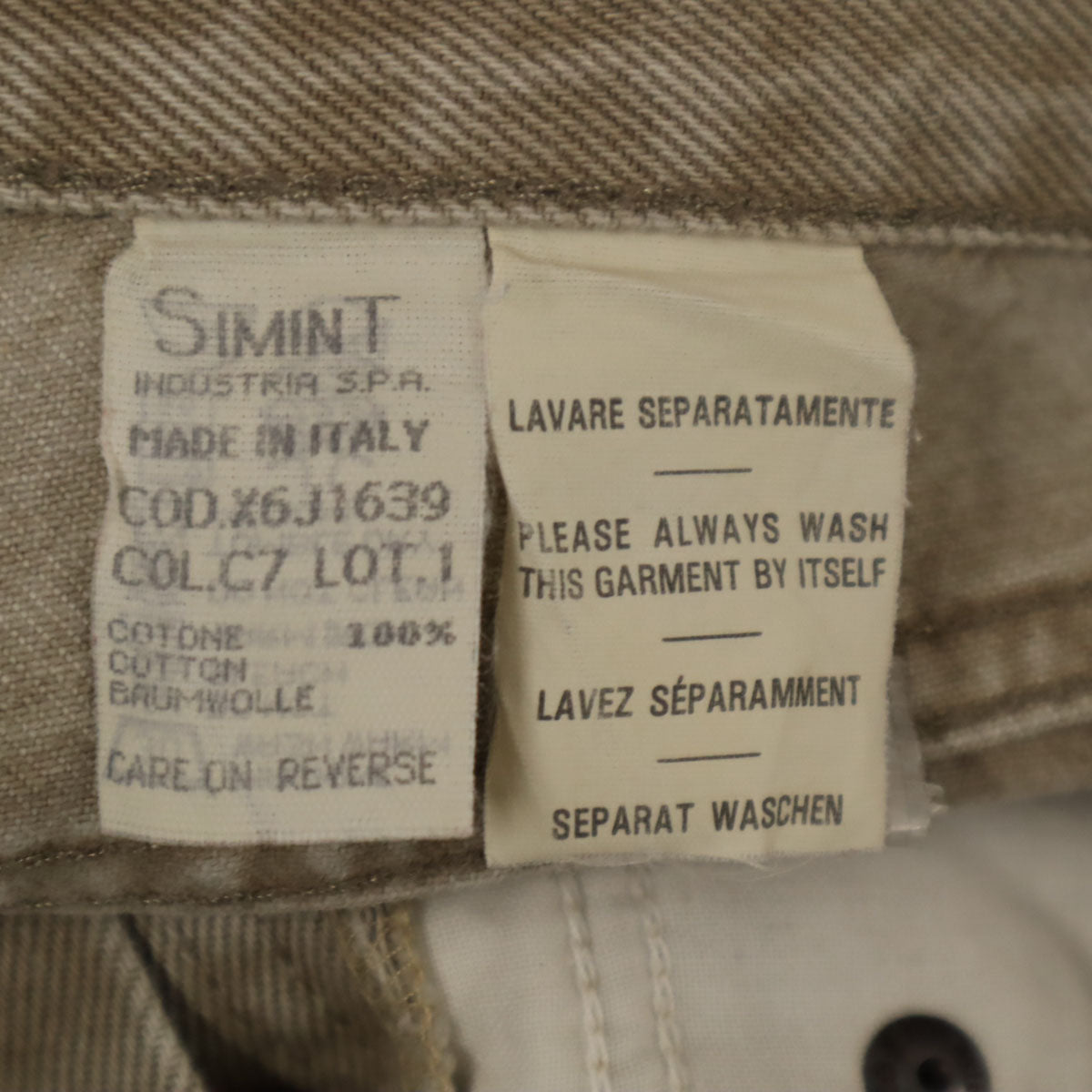 ARMANI JEANS アルマーニジーンズ 90s イタリア製 オールド テーパードデニムパンツ W36 ベージュ ジーンズ メンズ