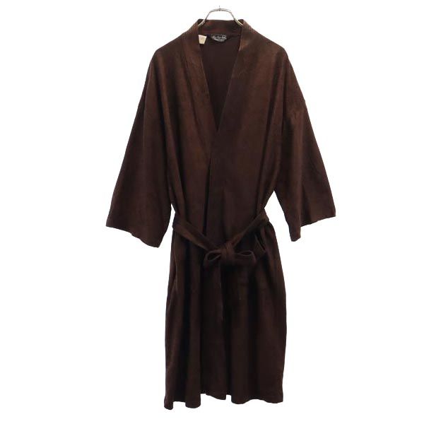 one size robe 70s ヴィンテージ ベルベット調 ローブ コート F ブラウン メンズ
