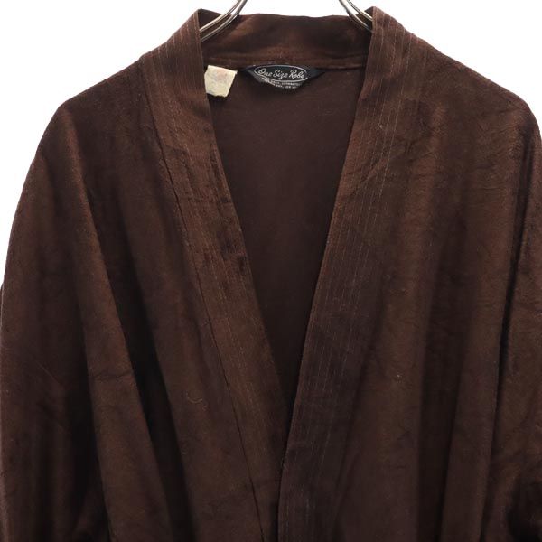 one size robe 70s ヴィンテージ ベルベット調 ローブ コート F ブラウン メンズ
