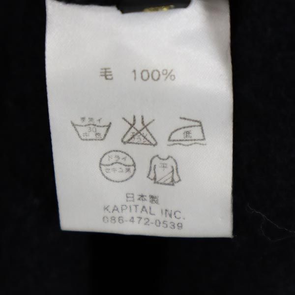 キャピタル 長袖 ウール100% ガウンコート S ネイビー系 KAPITAL レディース