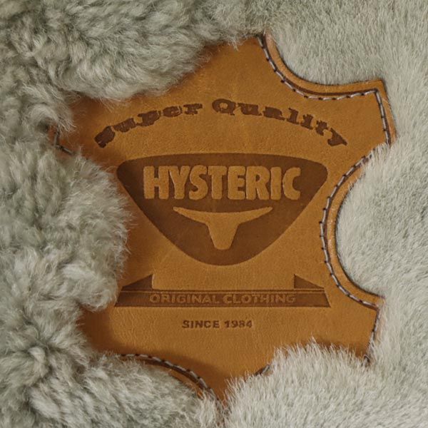 HYSTERIC ヒステリック 長袖 ムートン レザーコート FREE ブルー 羊毛皮 裏ファー フード レディース