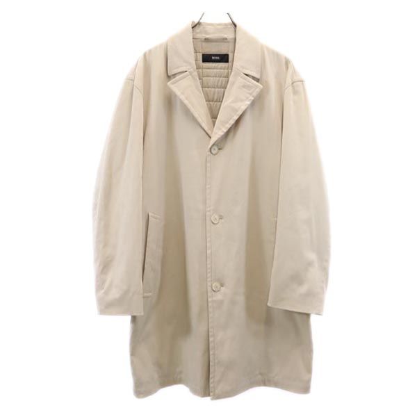 ボス チェスターコート 48 ベージュ系 BOSS 裏キルティング素材 メンズ