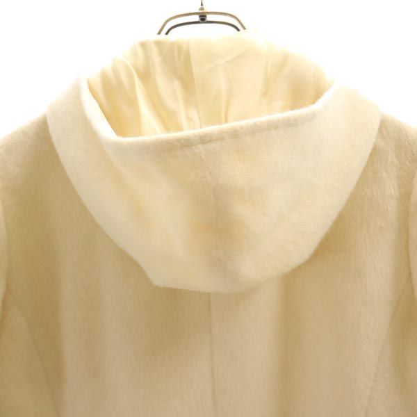 Burberrys Blue label バーバリーズブルーレーベル 90s オールド アンゴラウール フーデット コート 38 ホワイト系 レディース