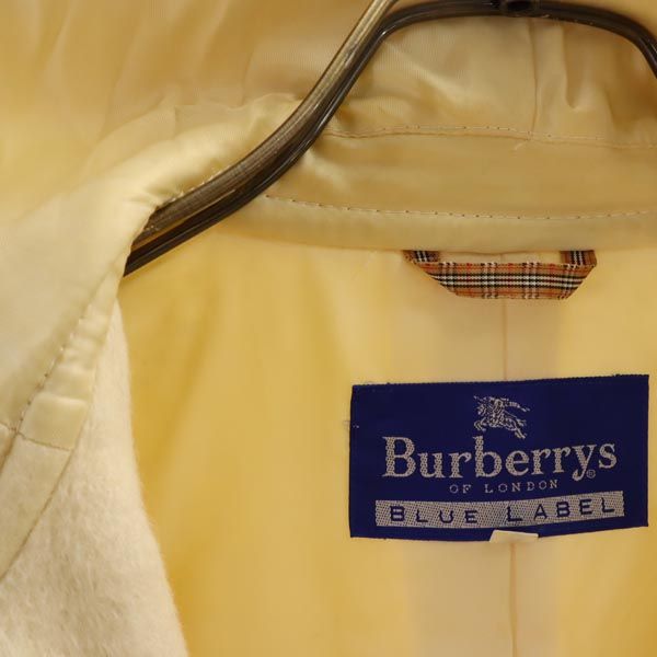 Burberrys Blue label バーバリーズブルーレーベル 90s オールド アンゴラウール フーデット コート 38 ホワイト系 レディース