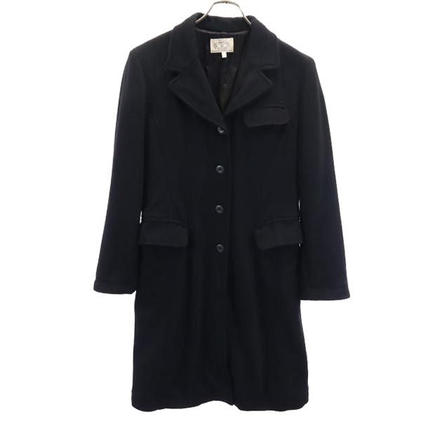 ARMANI JEANS アルマーニジーンズ イタリア製 ウールブレンド チェスターコート USA8 黒 レディース