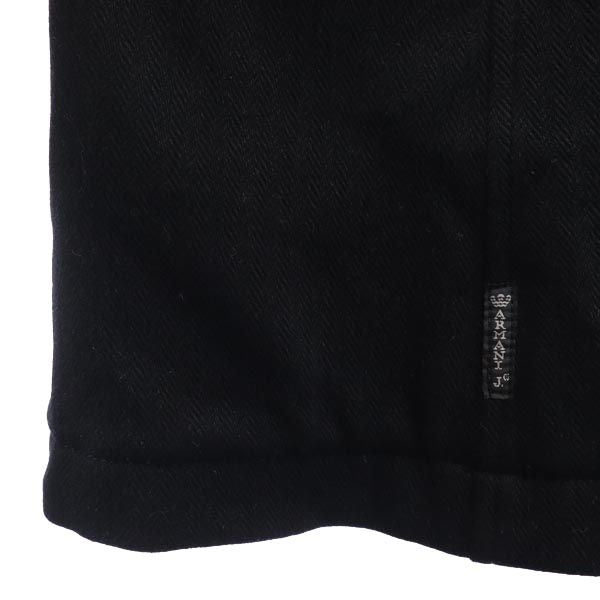 ARMANI JEANS アルマーニジーンズ イタリア製 ウールブレンド チェスターコート USA8 黒 レディース