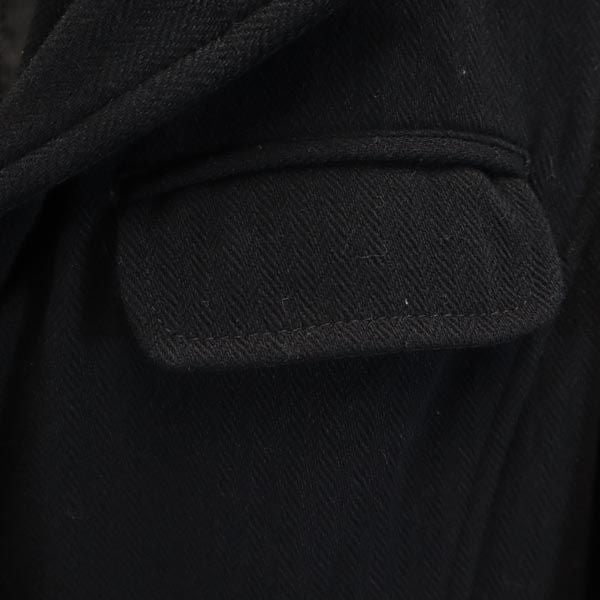 ARMANI JEANS アルマーニジーンズ イタリア製 ウールブレンド チェスターコート USA8 黒 レディース